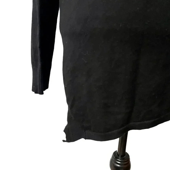 Calvin Klein Black Gray Colorblock Turtleneck Sweater Medium Asymmetrical Hem - Picture 11 of 14